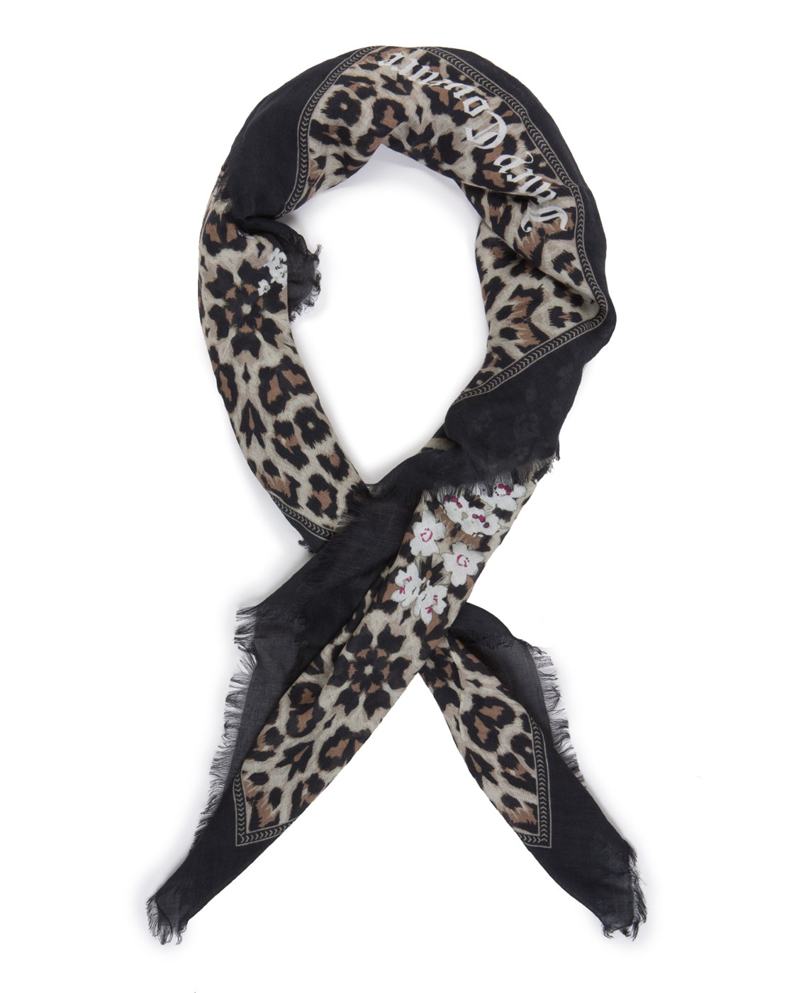 Juicy Couture Abbey Floral Leopard Scarf